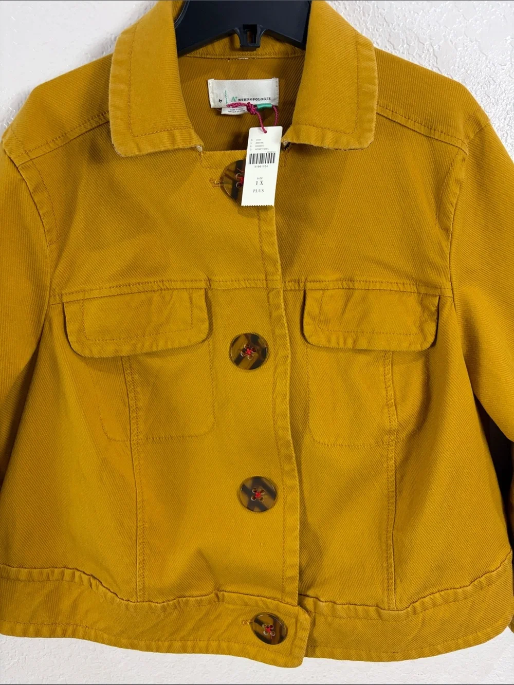 Anthropologie Plus,Size 1X,Mustard Bell-Sleeve Jacket - Picture 8 of 17